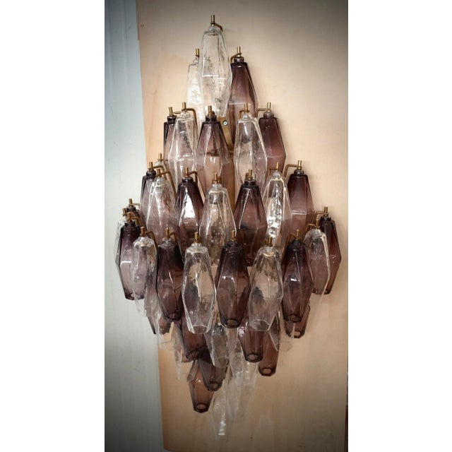 Mid-Century Modern Mid-Century Violet and Transparent Murano Glass Wall Light, 2000s For Sale - Image 3 of 9
