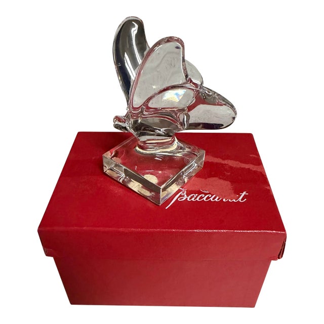 Baccarat "Papillon" or Lucky Butterfly 4" Clear Crystal Made in France Nib For Sale