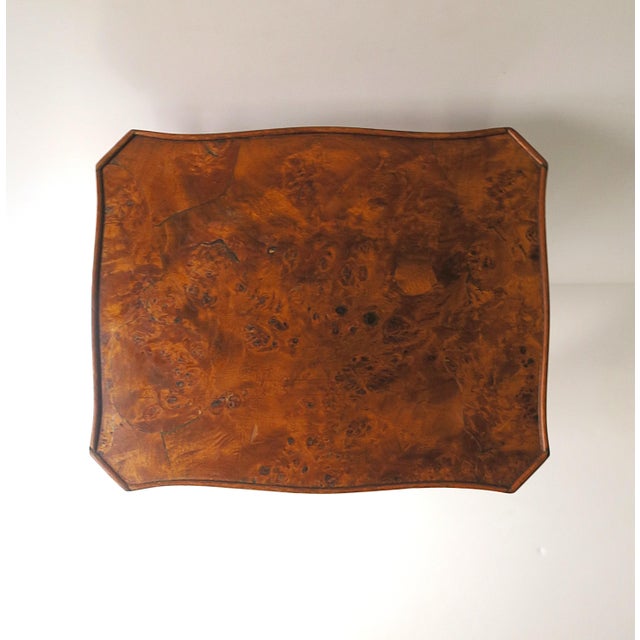 Rococo Style End Side Accent Table With Burl Top, Small For Sale - Image 13 of 14