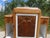 Light wood bedside table, Art Deco period and style. One large central cupboard with a burr walnut door and original knob...