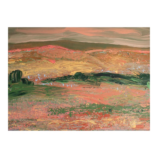 1980s Abstract Acrylic on Paper Painting by Harry Hilson For Sale