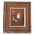 Vintage Mexican Hand-Carved Wood Frame With Signed Original Still Life Oil Painting For Sale