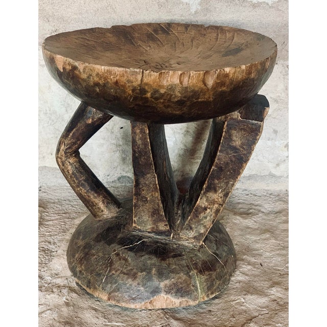 Tribal Vintage African Ceremonial Tribal Art Dogon Wood Stool With a Rich Brown Patina For Sale - Image 3 of 12