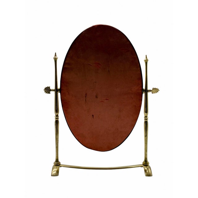 Adjustable Table-Top Mirror with Brass Frame, Italy, 1950s For Sale - Image 4 of 9
