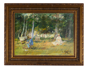 Pierre Morinville, Barbizon Style Scene, 1800s, Oil on Canvas, Framed