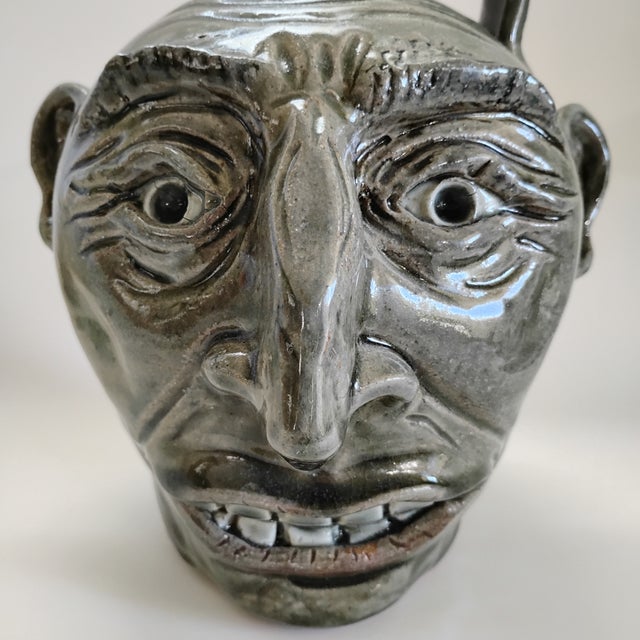 Folk Art Original Stephen Hawks Face Jug For Sale - Image 3 of 9
