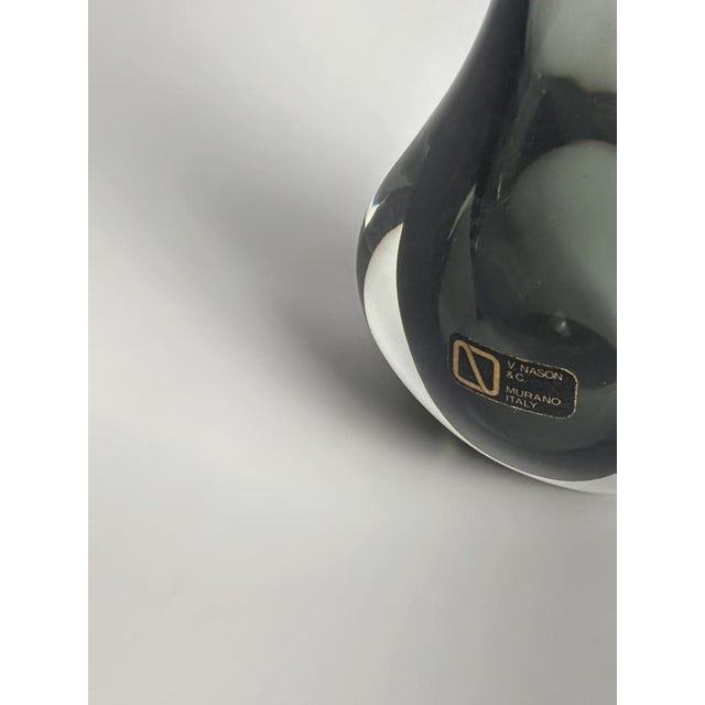 A striking murano glass solifleur vase by vincenzo nason, handcrafted in italy in the 1970s using the sommerso technique....