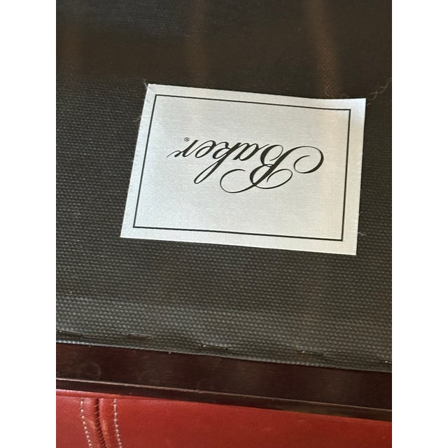 Baker by Barbara Barry Leather Ottoman For Sale - Image 11 of 14