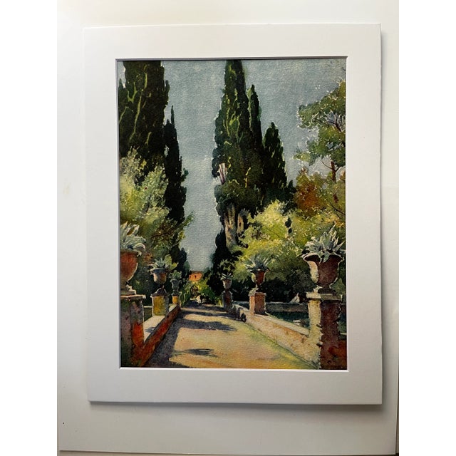 Beautiful print of a water color by Pierre Vignal from 1926, printed in France. From a portfolio of water color renderings...