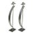 Rick Martin Signed Modernist Welded Steel Candleholders, 2003, Pair For Sale