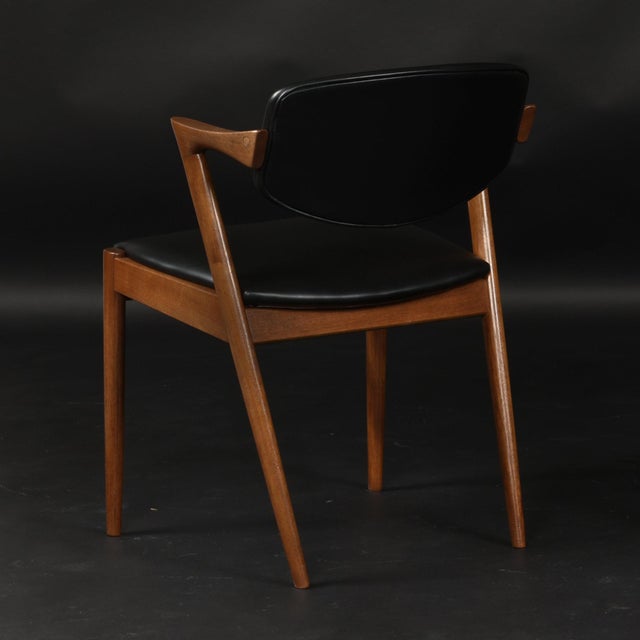 Set of 6 Kai Kristiansen Model 42 Solid Teak "Z" Armchairs 1960s Vintage For Sale - Image 10 of 16