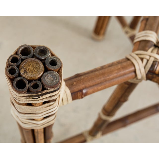 Coffee McGuire Organic Modern Bamboo Glass Breakfast Dining Table For Sale - Image 8 of 12