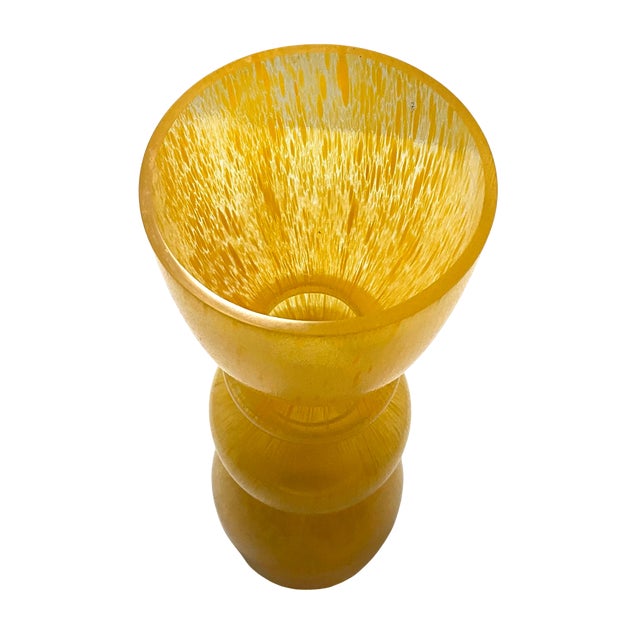 Tall 1960s Empoli Orange Spatter Glass Vase For Sale In Los Angeles - Image 6 of 8