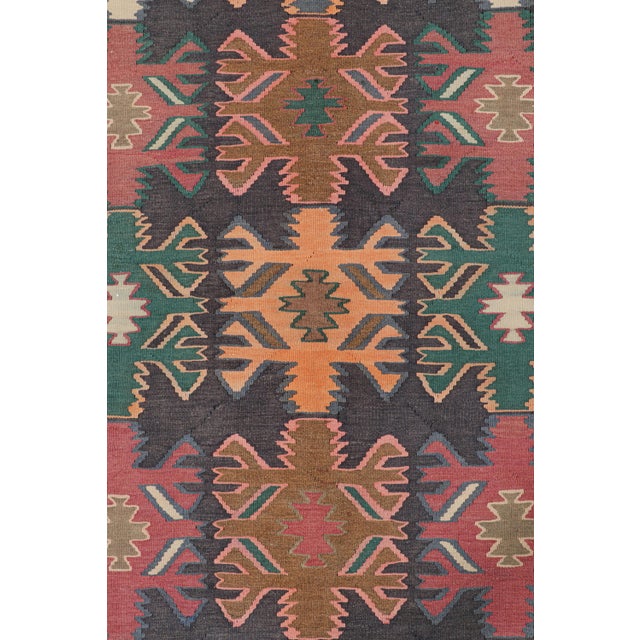 Tribal Vintage Persian Kilim in Polychromatic Geometric Patterns by Rug & Kilim For Sale - Image 3 of 7