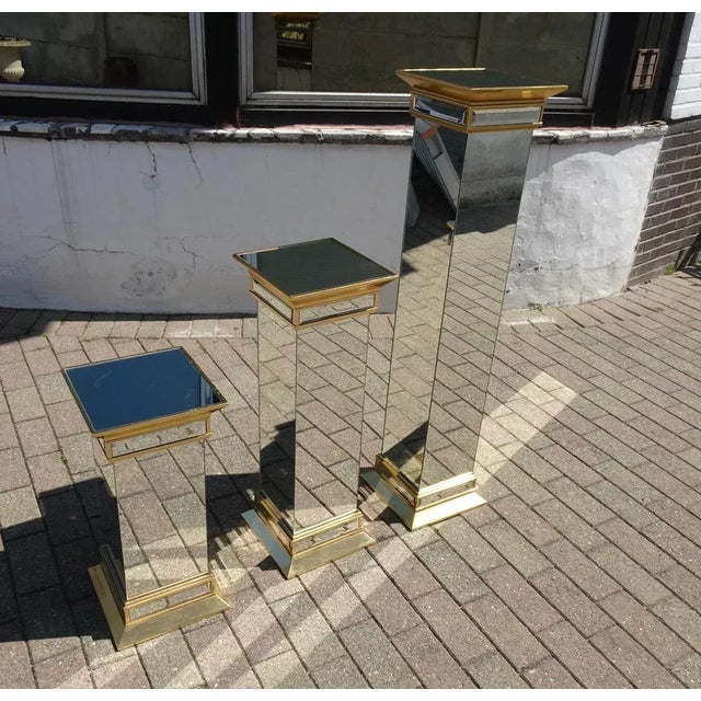 Mid-Century Hollywood Regency Mirrored Columns from Deknudt Belgium, Set of 3 For Sale - Image 10 of 16