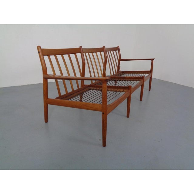 Brown Teak Three-Seater Sofa by Svend Aage Eriksen for Glostrup, 1960s For Sale - Image 8 of 18