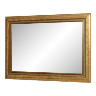 Vintage Rectangular Gold Finish Mirror For Sale