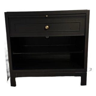 Vanguard Furniture Holland Nightstand — Film Noir Finish, Satin Brass For Sale