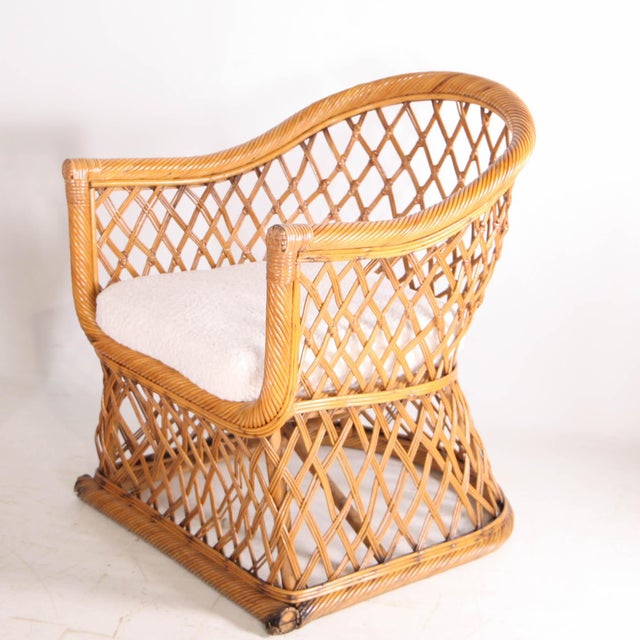 Mid-Century Modern Wicker Rattan Lounge Set, 1970s, Set of 3 For Sale - Image 3 of 18