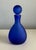 Contemporary Cobalt Blue Frosted Glass Vase & Bottle With Ball Stopper For Sale - Image 3 of 6