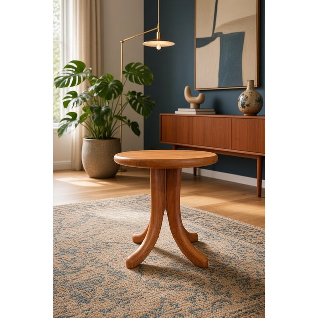 Sculptural Stool in Teak with Bowl Seat from Dyrlund, Denmark, 1960s For Sale - Image 12 of 14