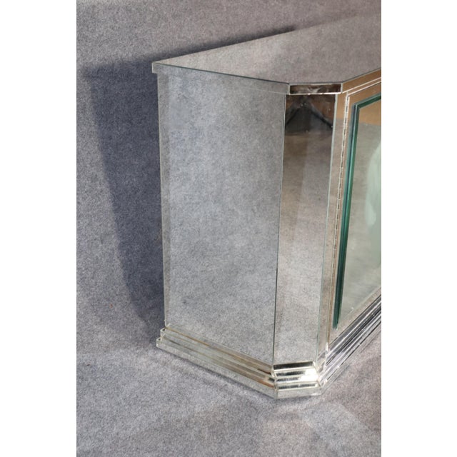 Chrome Mid 20th Century Mirrored Etched Glass Cabinet For Sale - Image 8 of 9