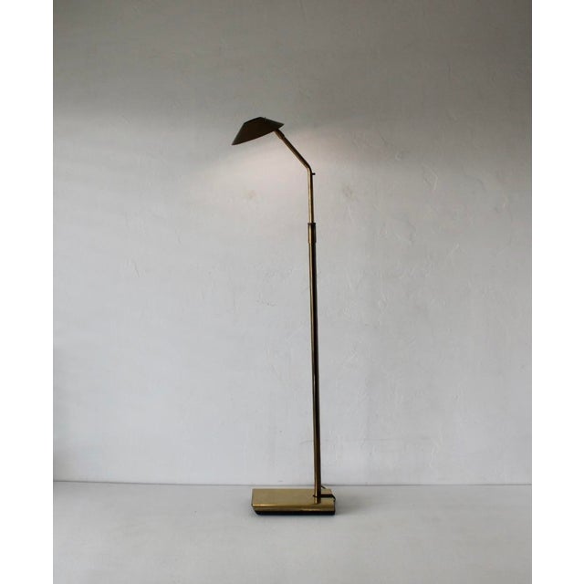 1980s Koch and Lowy Telescoping Brass Floor Lamp Conical Shade Detail Vintage Modern For Sale - Image 9 of 18