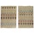Pair of vintage Turkish deco rugs in an assortment of colors. Measuring: 3' x 4' and 3'1” x 4'3” respectively.