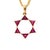 1990s Ruby Star of David 18k Gold Pendant Necklace For Sale - Image 5 of 9