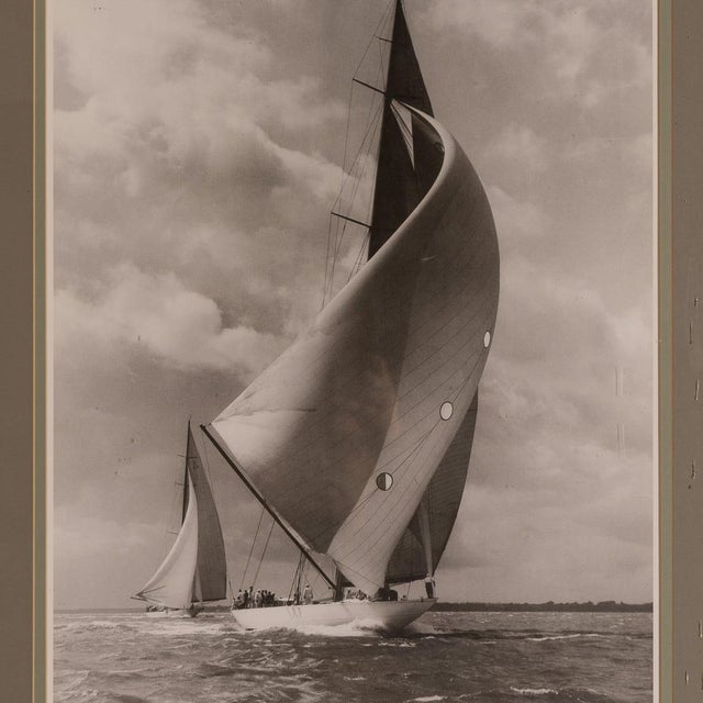 1930s Beken of Cowes, Racing Yacht, Velsheda, 1934, Photographic Print, Framed For Sale - Image 5 of 15