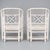 Mid-Century White Washed Chippendale Brighton Style Bamboo Arm Chairs - Pair For Sale - Image 4 of 6