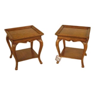 Pair Hickory White Country French End Tables For Sale