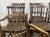 Antique Table in Elm and Oak with Extensions and Chairs, Set of 9 For Sale - Image 17 of 18
