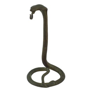 Art Deco Bronze Cobra Pocket Watch Holder by Edgar Brandt, France, 1920 For Sale