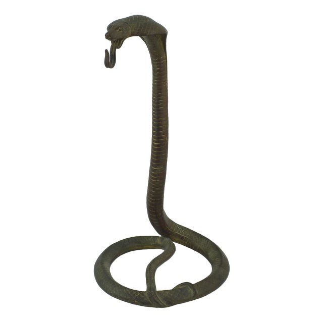 Art Deco Bronze Cobra Pocket Watch Holder by Edgar Brandt, France, 1920 For Sale