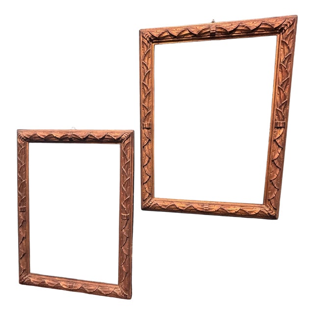 Antique Carved Wooden Frames with Bronzed Gilding, 1800, Set of 2 For Sale