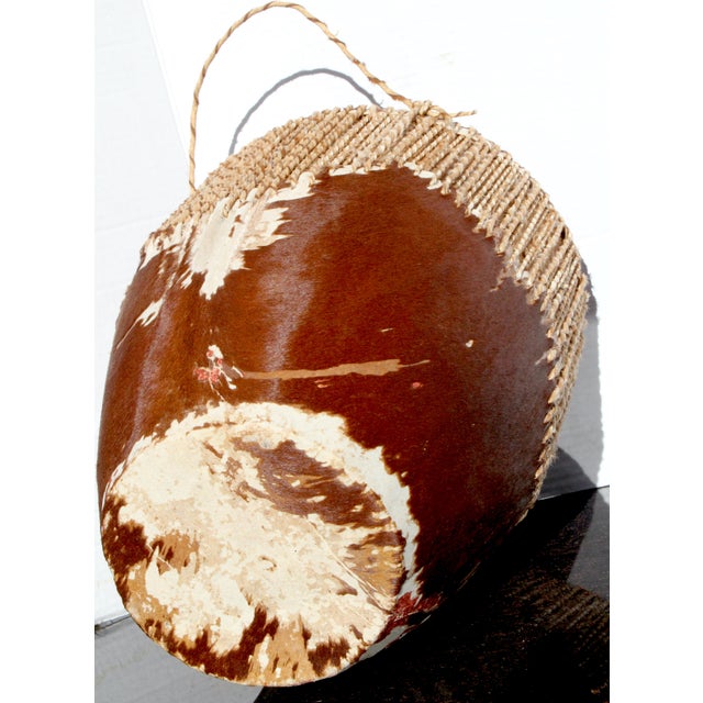 Tribal Embuutu Dual-Hide Drum Mid-Century Vintage Baganda Uganda For Sale - Image 12 of 13