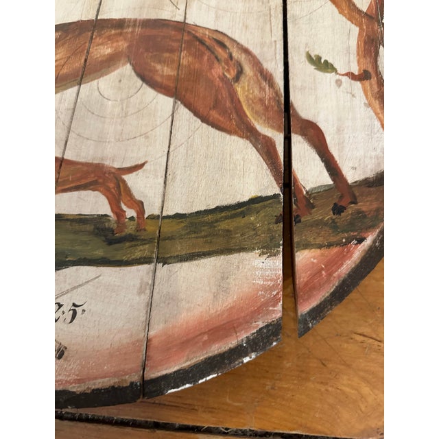 Antique Bavarian Shooting Target Wood Schützenscheibe Folk Art Stag Deer 1725 For Sale - Image 4 of 10