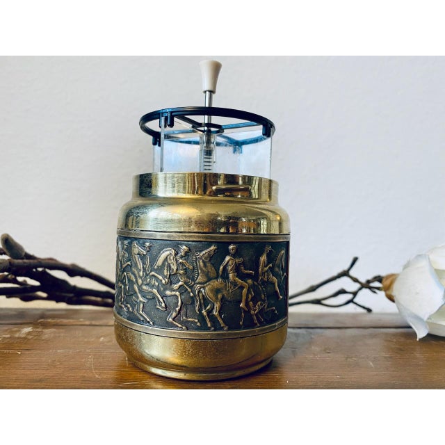 Vintage Rotary Ashtray, Cigarette Dispenser and Lighter with Brass Decoration by Erhard & Söhne, 1960s, Set of 3 For Sale - Image 12 of 18