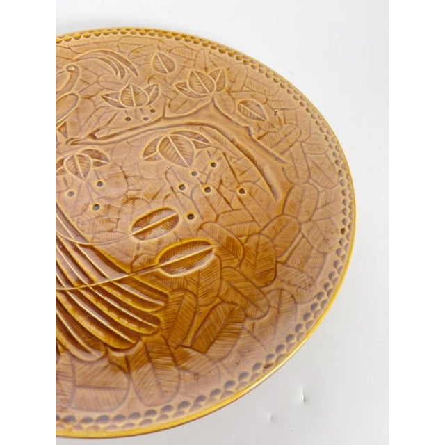 Brown Ceramic Dish with Bird Decoration, France, 1960s For Sale - Image 6 of 12