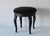 1980s Chairmaster of Ny Black on Black Padded Seat Cabriole Leg Stool Vintage Late 20th Century For Sale - Image 5 of 15