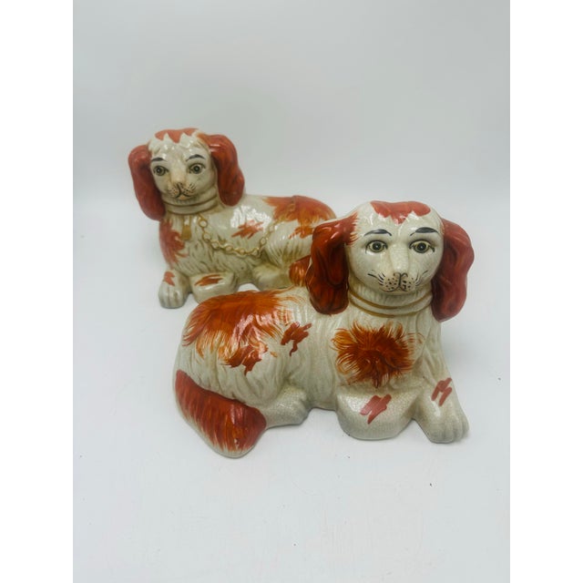 Staffordshire Antique Staffordshire Dogs, a Pair For Sale - Image 4 of 8
