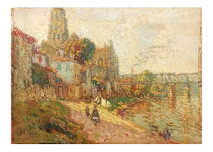 'Early Impressionist River Landscape' Attributed to Stanislas Lepine