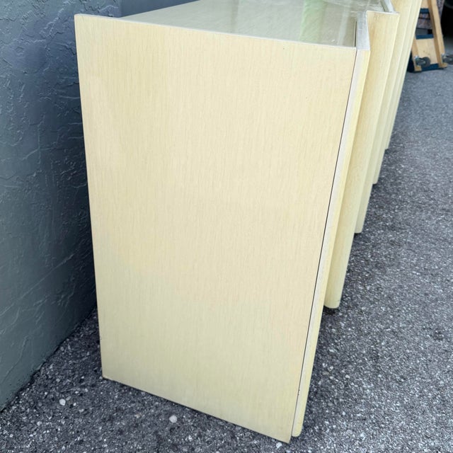 Postmodern Cream Woodgrain Finished Sawtooth Wave Credenza For Sale In West Palm - Image 6 of 12