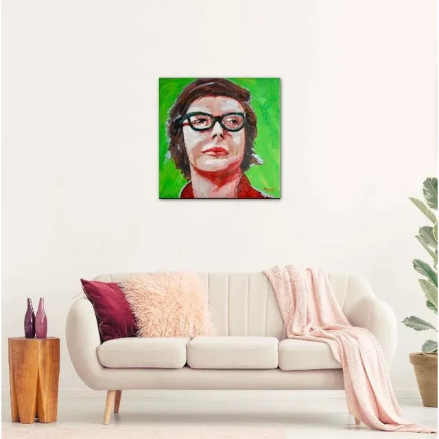 Contemporary Modern Narratives Collection — Contemporary Figurative Pop Art Portrait (24″×24″, Original Oil on Canvas) For Sale - Image 3 of 12