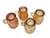 1910s Dugan Diamond Beaded Shell Carnival Marigold Glass Mugs W/ Handles - Set of 4 For Sale In Baton Rouge - Image 6 of 7