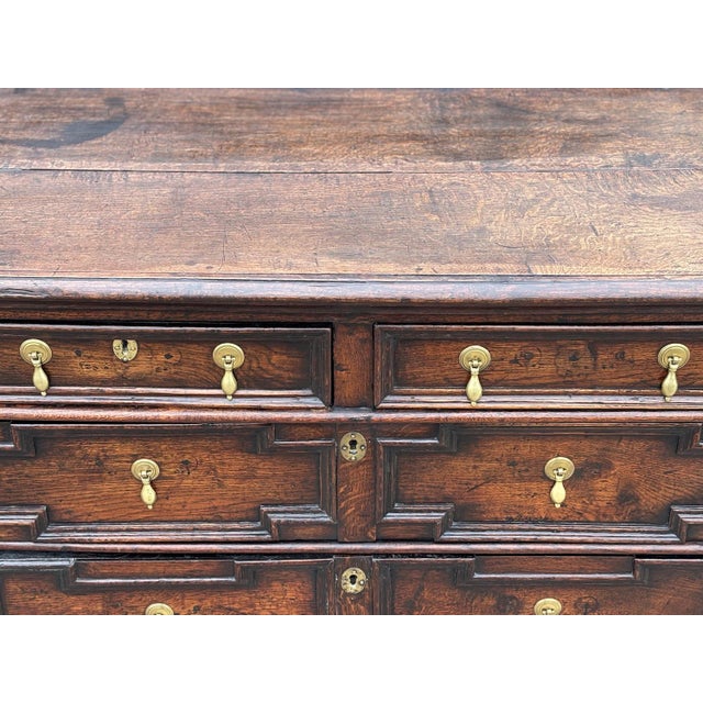 17th Century Charles II Oak Geometric Chest of Drawers, 1680 For Sale - Image 6 of 13