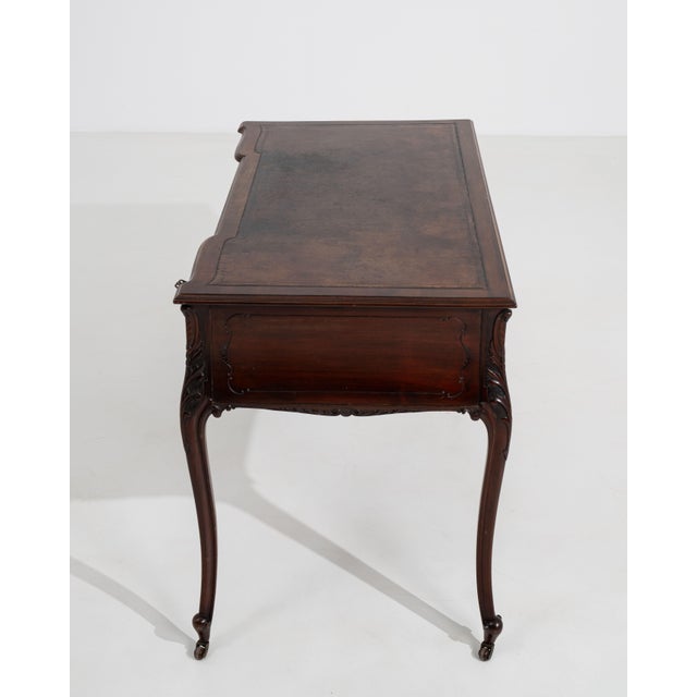 Louis XV Desk with Brass Details on Casters, Rococo Style, France, 19th Century For Sale - Image 12 of 14