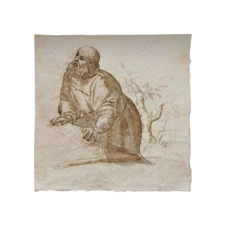 Sierist Brown Ink Drawing, Signed Giovanni Battista Trotti, 16th Century For Sale