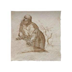 Sierist Brown Ink Drawing, Signed Giovanni Battista Trotti, 16th Century